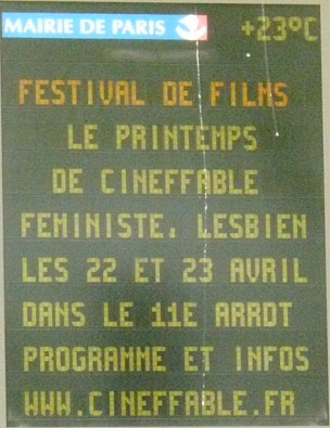 Annonce Mairie Paris - Le Printemps de Cineffable 2011